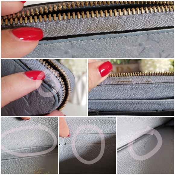 **SOLD** Authentic Pre-owned Louis Vuitton Blue Empreinte Zippy Wallet - Picture 8 of 16